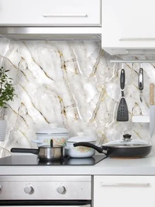 1pc Marble Pattern Kitchen Tile Sticker - Multicolor - View 3