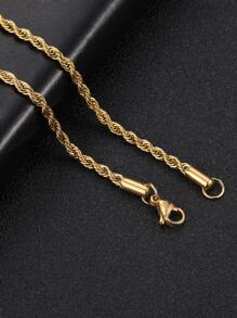 FEEL STYLE Nam Tối giản Vòng cổ dây  , Đối với Đồ trang sức Qủa tặng Và Buổi tiệc - Vàng - Xem 6