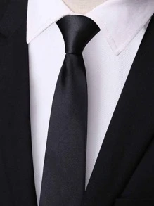 1入組男士素色商業系帶適用於工作場所 - 黑色 - 查看 1