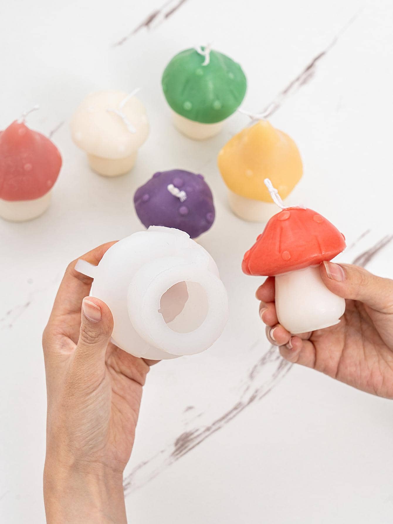 Khuôn silicon 1 cái, Khuôn silicon thiết kế hình nấm hiện đại DIY cho DIY - trắng - Xem 1