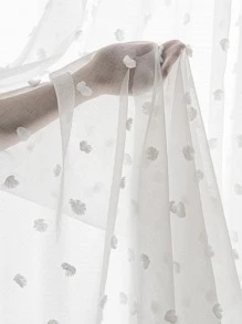 Rèm Sheer một tấm chần sợi chắc chắn, Rèm Polyester hiện đại lọc ánh sáng riêng tư cho phòng khách và phòng ngủ - trắng - Xem 7