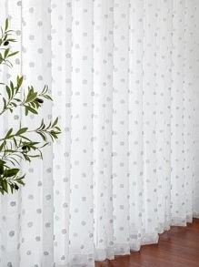 Rèm Sheer một tấm chần sợi chắc chắn, Rèm Polyester hiện đại lọc ánh sáng riêng tư cho phòng khách và phòng ngủ - trắng - Xem 4
