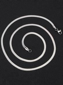 FEEL STYLE Men Minimalist Chain Necklace, For Jewelry Gift And Party - Silver - View 2
