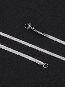 FEEL STYLE Men Minimalist Chain Necklace, For Jewelry Gift And Party - Silver - View 5