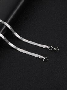 FEEL STYLE Men Minimalist Chain Necklace, For Jewelry Gift And Party - Silver - View 6