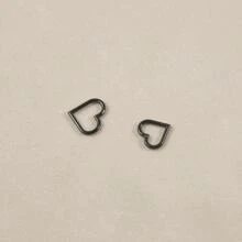 1入簡約心形鼻環不銹鋼鼻中隔骨髓軟骨環日常穿孔珠寶,男女均適用 - 黑色 - 查看 2