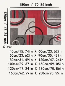 1 Thảm Họa Tiết Hình Học, Polyester Hiện Đại Chống Trơn Trượt Sàn Cho Gia Đình - Nhiều màu - Xem 3