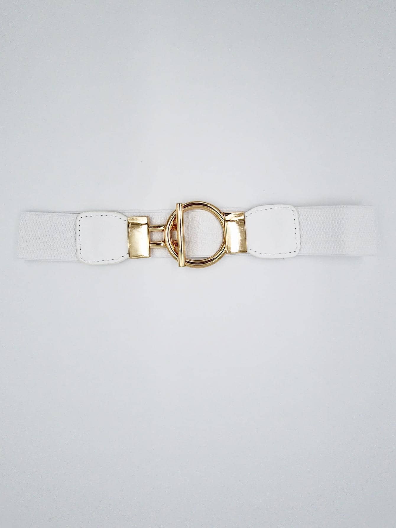 Mujer Cinturón elástico con hebilla OT moda para vida diaria - Blanco - Ver 1