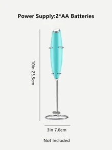 1pc ABS Milk Frother, Modern Blue Battery Operated Whisk For Kitchen - Blue - View 3