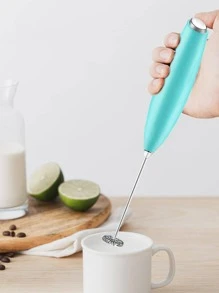 1pc ABS Milk Frother, Modern Blue Battery Operated Whisk For Kitchen - Blue - View 2