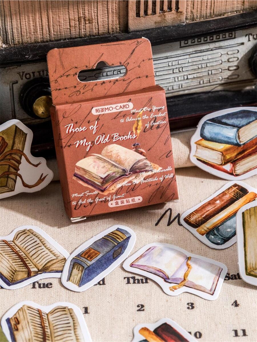 46 piezas Libro patrón clasificado creativo multipropósito decorativo Pegatina para DIY cuenta de mano Decoración