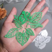 1 件树叶金属切割模具，用于卡片制作、剪贴簿 DIY 手工蚀刻模板 - 銀色 - 查看 7