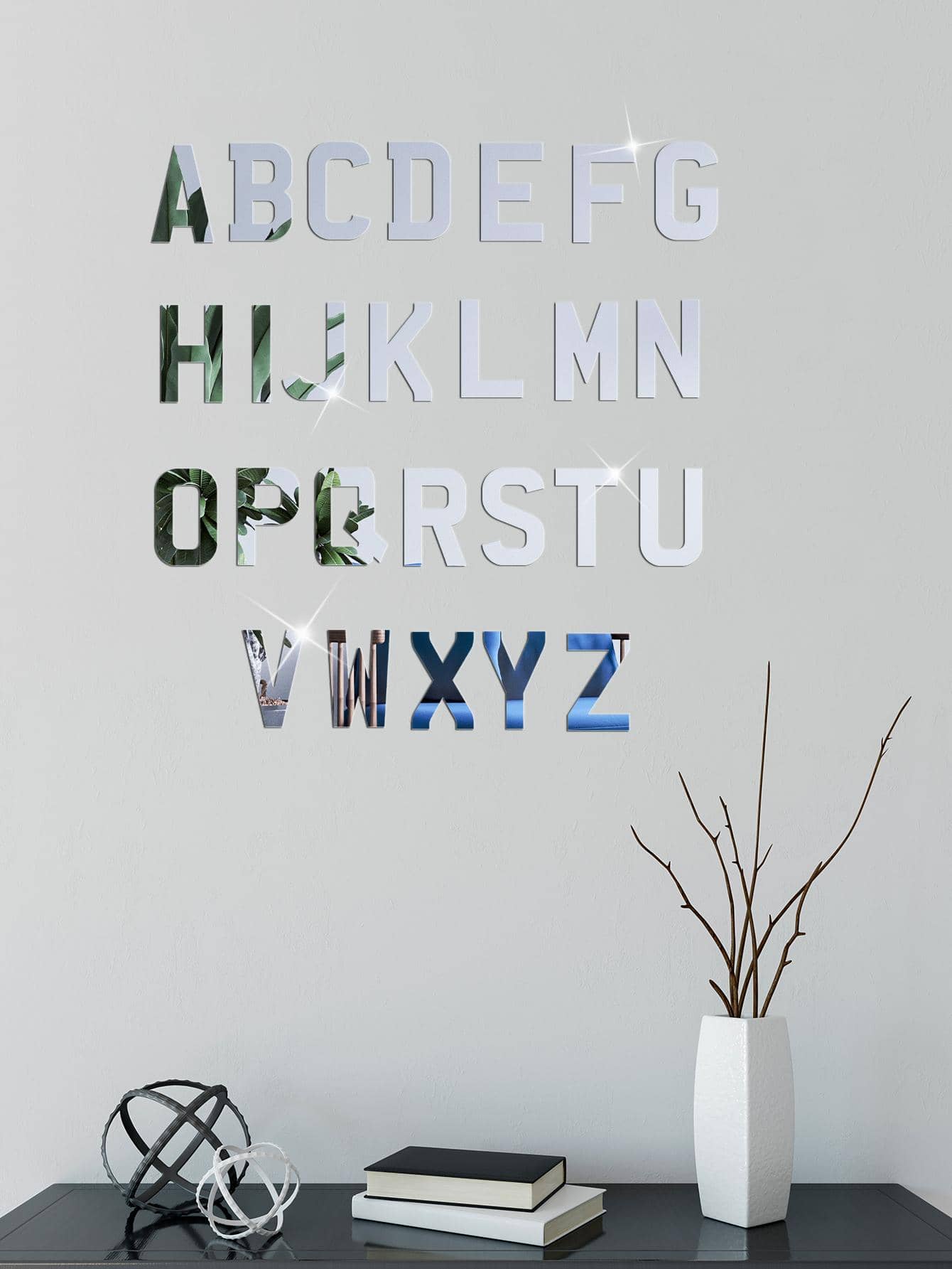 1 miếng dán tường hình chữ cái đẹp nhất làm quà tặng - Bạc - Xem 1