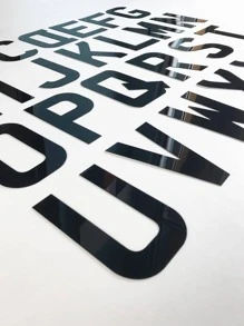 1 件字母图形镜面墙贴最佳礼物 - 黑色 - 查看 6