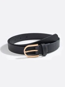 1pc Women's Basic Business & Commuting All-Match Belt, Black - Black - View 2
