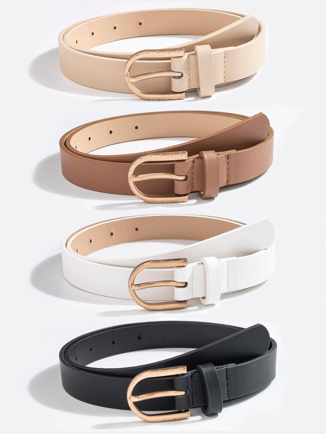 1pc Women's Basic Business & Commuting All-Match Belt, Black - Black - View 1