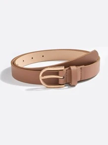 1pc Women's Basic Business Commuting Versatile Belt, Brown - Brown - View 2