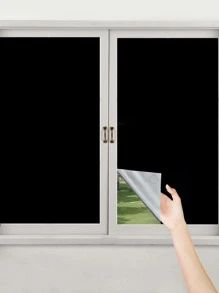 1pc Plain Blackout Window Film - Black - View 5