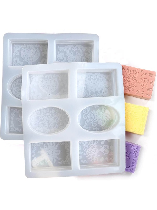 1pc Silicone Soap Mold, Creative White Geometric DIY Soap Mold For DIY