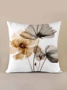 1pc Plant Print Cushion Cover Without Filler, Modern Fabric Decorative Throw Pillow Case For Home - Multicolor - View 5