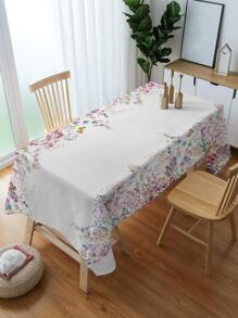 1pc Butterfly & Floral Pattern Tablecloth - Multicolor - View 4