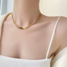 4pcs Rhinestone Decor Necklace Earrings Bracelets Jewelry Set