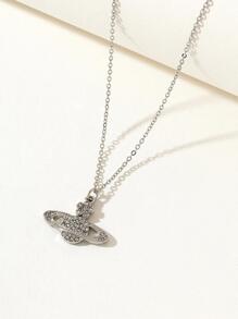 1 chiếc vòng cổ nhiều mặt thời trang dành cho nữ, có đính đá Rhinestone cổ điển, ngôi sao, trái tim, ngọc trai, mặt dây chuyền hình bầu dục, thích hợp cho tiệc tùng, đeo hàng ngày và làm quà tặng - Bạc - Xem 4