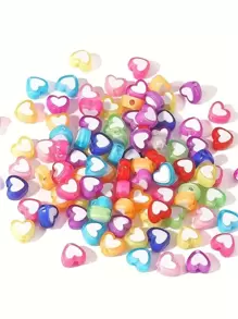 50 cái/bộ 9mm Thiết kế hình trái tim thời trang DIY hạt Acrylic cho phụ nữ để làm đồ trang sức DIY cho ngày lễ tình nhân - Nhiều màu - Xem 2