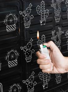 1pc Pot Print Oil-proof Aluminum Foil Wall Sticker - Black - View 5