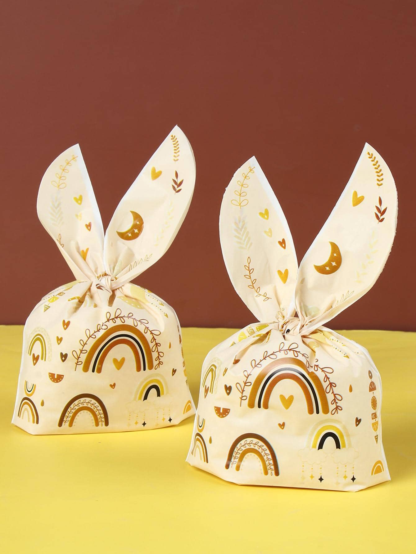 50pcs Rainbow Pattern Gift Bag, Cute EVA Colorful Gift Wrapping Bag For Party - Multicolor - View 1