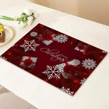 1入組雪花圖案餐墊 - 彩色 - 查看 1