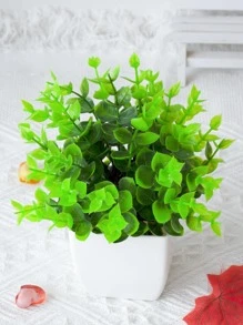 1 Nhân Tạo Chậu Cây, Nhựa Xanh Cây Nhân Tạo Cho Hộ Gia Đình - màu xanh lá - Xem 4