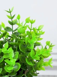 1 Nhân Tạo Chậu Cây, Nhựa Xanh Cây Nhân Tạo Cho Hộ Gia Đình - màu xanh lá - Xem 5