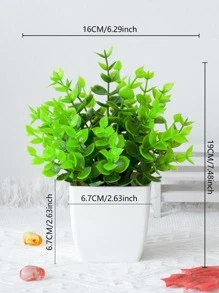 1 Nhân Tạo Chậu Cây, Nhựa Xanh Cây Nhân Tạo Cho Hộ Gia Đình - màu xanh lá - Xem 7