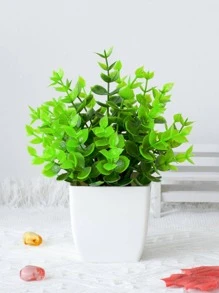 1 Nhân Tạo Chậu Cây, Nhựa Xanh Cây Nhân Tạo Cho Hộ Gia Đình - màu xanh lá - Xem 1