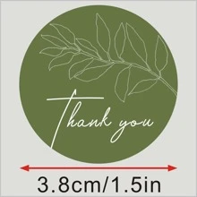 60 piezas Pegatina con patrón de hoja regalo con estampado de letra de colores redondo decorativo para DIY - Multicolor - Ver 2