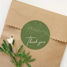 60 piezas Pegatina con patrón de hoja regalo con estampado de letra de colores redondo decorativo para DIY - Multicolor - Ver 3