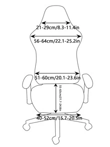 1 件黑色条纹弹性椅套，防脏防刮办公椅套，适用于老板、游戏、酒店、网吧、书房 - 卡其色 - 查看 3