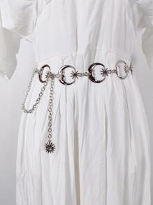 Dây chuyền trang trí mặt trăng - Bạc - Xem 1