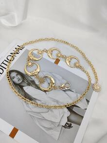 Dây chuyền trang trí mặt trăng và mặt trời - Vàng - Xem 3