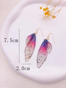 2入組翅膀耳墜 - 彩色 - 查看 3