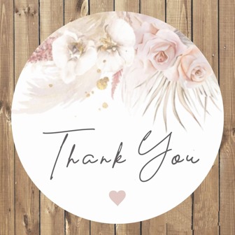 60pcs Flower Print Gift Sticker, Colorful Paper Round Decorative Sticker For Household,Christmas