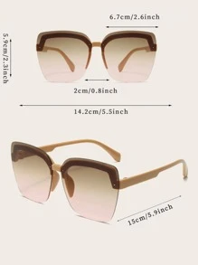 1入女性方形無框時尚眼鏡