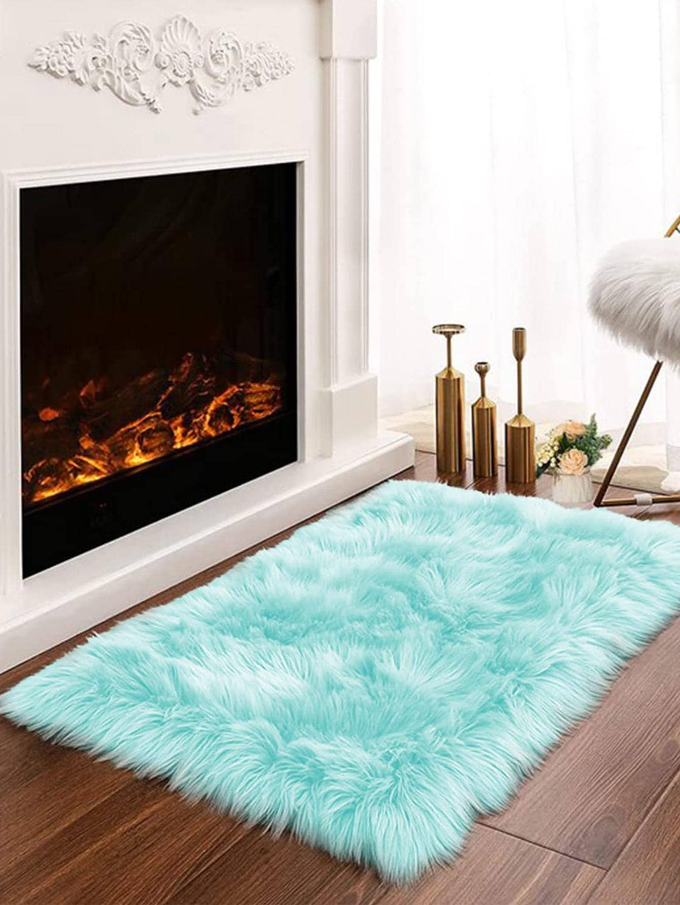 Chắc Chắn Mờ Thảm, Polyester Hiện Đại Chống Trơn Trượt Thảm Trải Sàn Cho Phòng Khách Và Phòng Ngủ, Tất Cả Các Mùa - Màu xanh nhạt - Xem 1