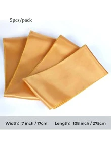 5 Chiếc Dây Đai Trang Trí Ghế Màu Trơn, Trang Trí Bàn Ghế, Dây Buộc Lưng Ghế - Vàng - Xem 4