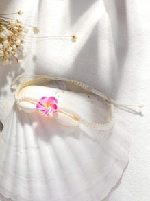 1 件花卉和贝壳串珠波西米亚风格手链项链，适合女士，非常适合海滩度假 - 彩色 - 查看 2