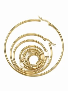 10pcs Gold/Silver Stainless Steel Open Earrings Circle 15 20 25 40mm Earring Hooks Base Ear Ring For Jewelry Making Components DIY - Gold - View 5