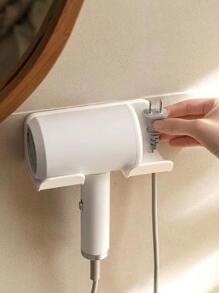 豪华浴室吹风机支架收纳架，简易壁挂式吹风机收纳架 - 白色 - 查看 4