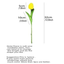 1支PU人造花，浪漫人造鬱金香棒，適用於婚禮派對和家居裝飾 - 橘色 - 查看 2