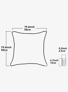 1pc Geometric Grid Pillow Cover, No Pillow Insert - Baby Blue - View 7